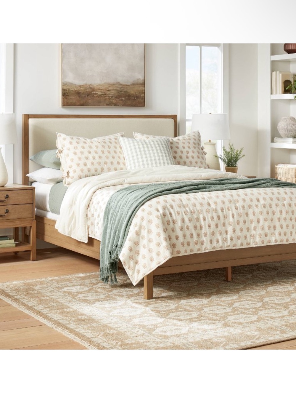 Threshold Studio McGee Lofty Slub Woodblock Print Floral Quilt •King•